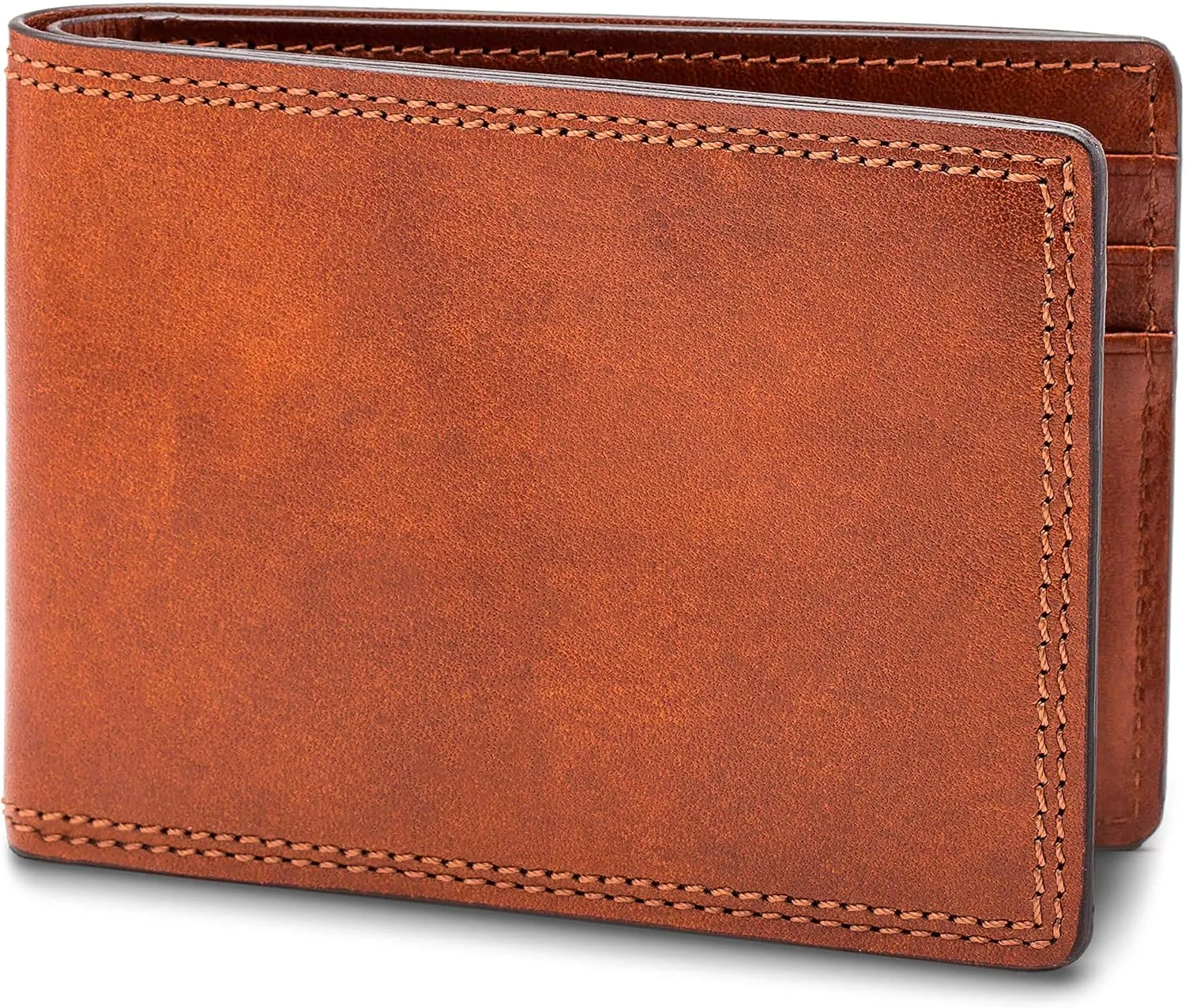 Bosca Men's Wallet, Dolce Small Bifold Wallet, Amber