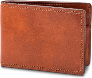 Bosca Men's Wallet, Dolce Small Bifold Wallet, Amber