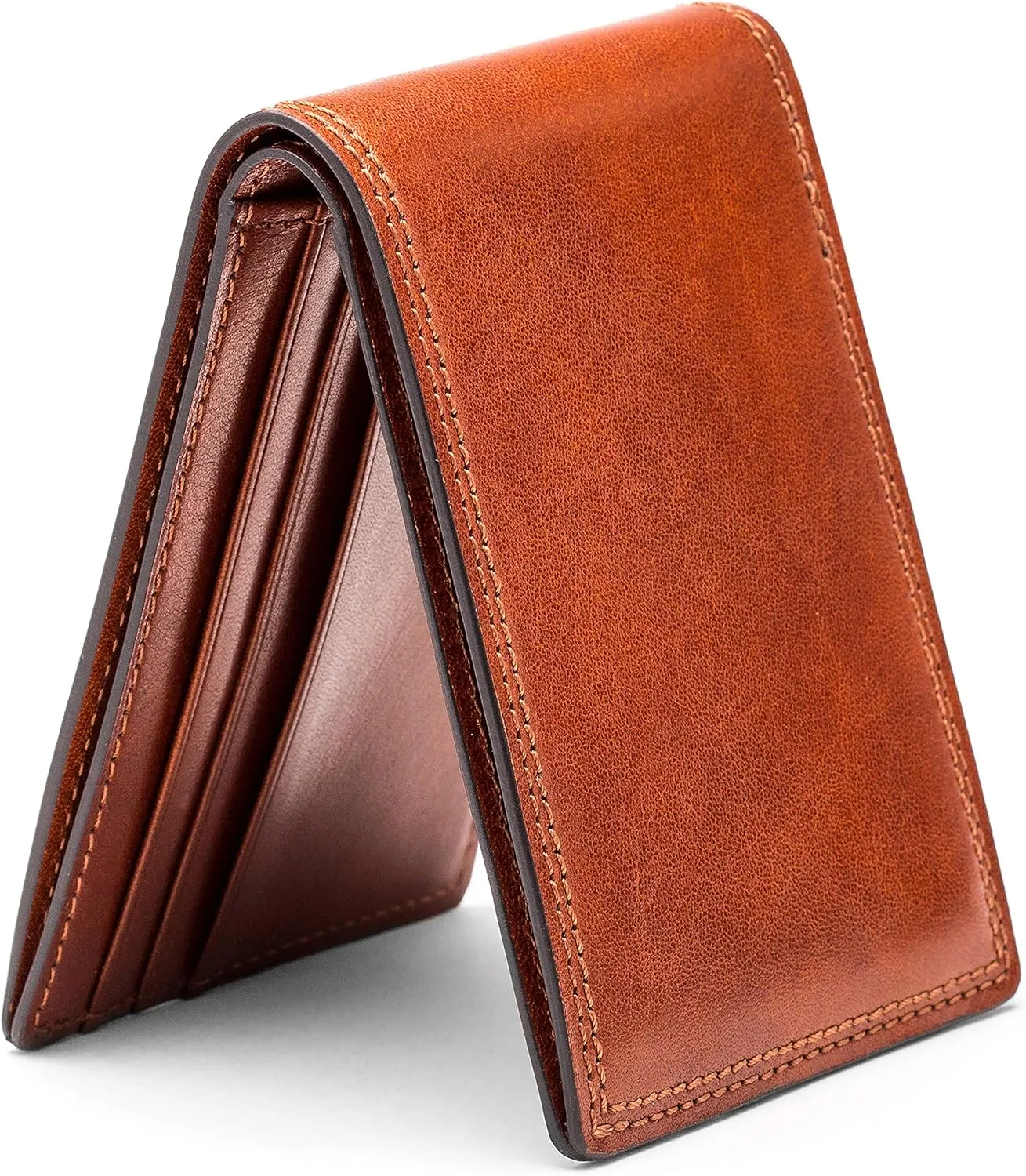 Bosca Men's Wallet, Dolce Small Bifold Wallet, Amber
