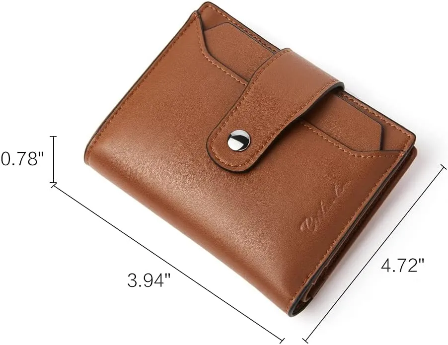 BOSTANTEN Women Leather Wallet RFID Blocking Small Bifold Zipper Pocket Wallet Card Case Purse with ID Window