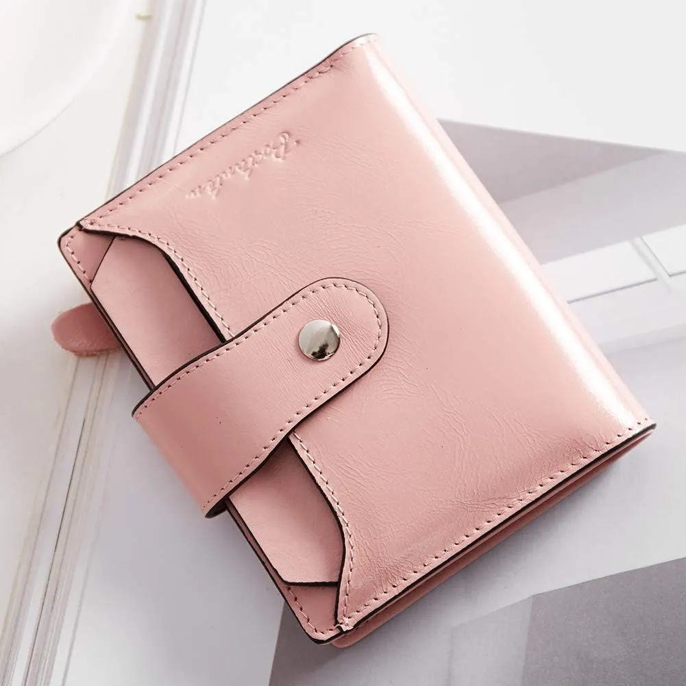 BOSTANTEN Women Leather Wallet RFID Blocking Small Bifold Zipper Pocket Wallet Card Case Purse with ID Window