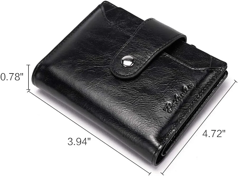 BOSTANTEN Women Leather Wallet RFID Blocking Small Bifold Zipper Pocket Wallet Card Case Purse with ID Window