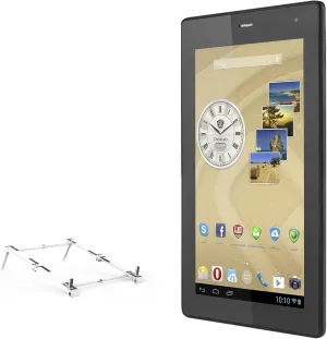 BoxWave Stand and Mount Compatible with Prestigio MultiPad Ranger 7.0 3G - Pocket Aluminum Stand 3-in-1, Portable Multi Angle Viewing Riser - Metallic Silver