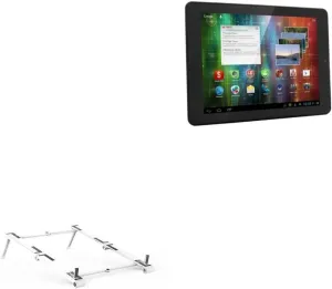 BoxWave Stand and Mount Compatible with Prestigio MultiPad Ranger 8.0 3G - Pocket Aluminum Stand 3-in-1, Portable Multi Angle Viewing Riser - Metallic Silver