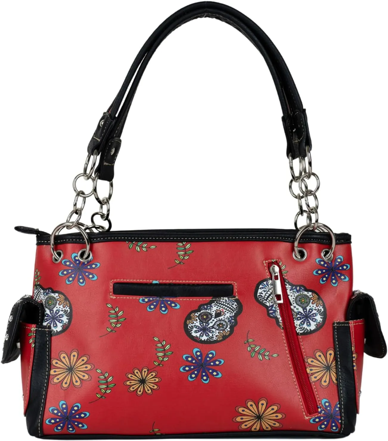 Briomhar Sugar Skull Goth Purse for Women - Day of the Dead Conceal Carry Handbag