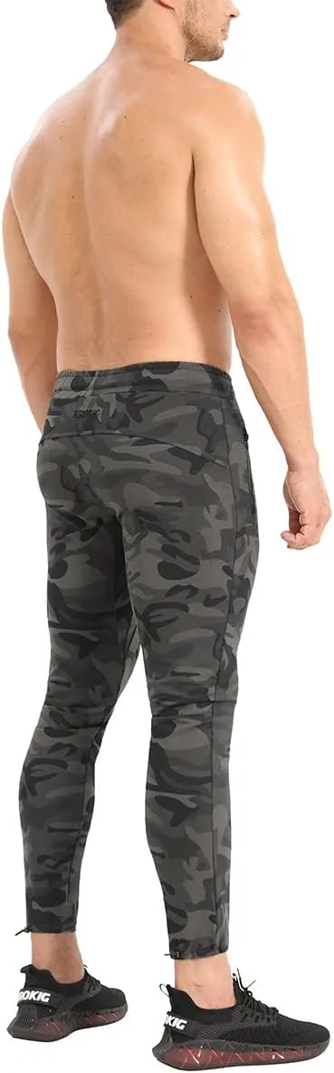 BROKIG Mens Ankle Cords Workout Jogger Pants, Slim Fit Gym Joggers Athletic Sweatpants for Men with Zipper Pockets