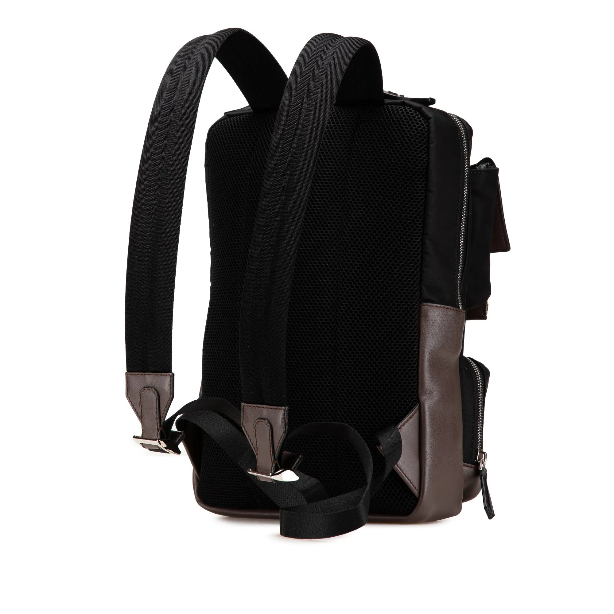 Brown Fendi Zucca Canvas and Nylon Multi Pocket Backpack