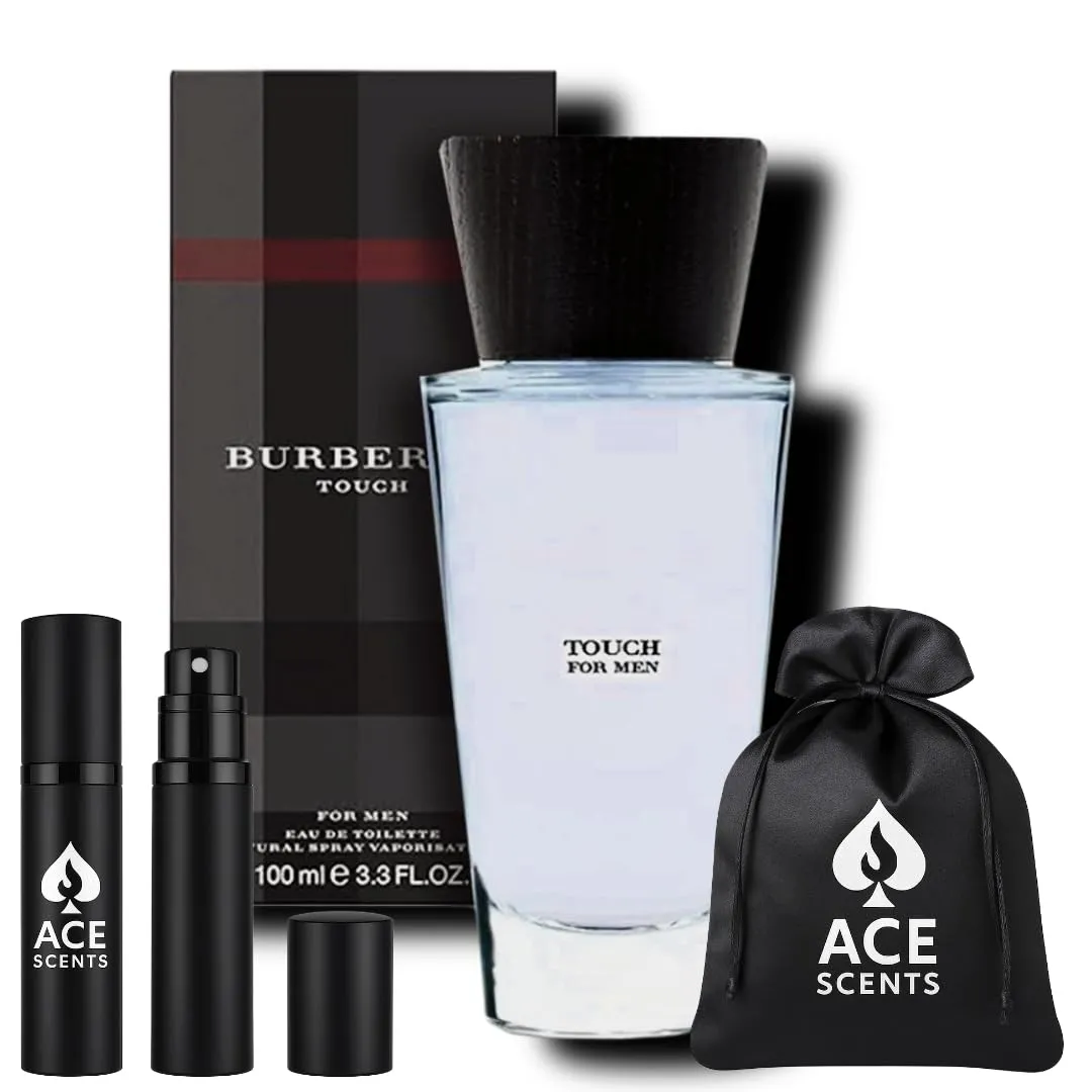 Burbery Touch Cologne for men Eau de Toilette Spray 3.3 oz Bundle with Perfume Atomizer and Velvet Travel Bag