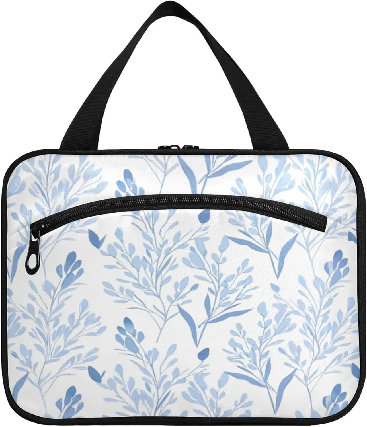 Burbuja Blue Wispy Wildflower Travel Toiletry Bag for Women, Hanging Waterproof Toiletry Bag Cosmetic Organizer for Toiletries Accessories, M