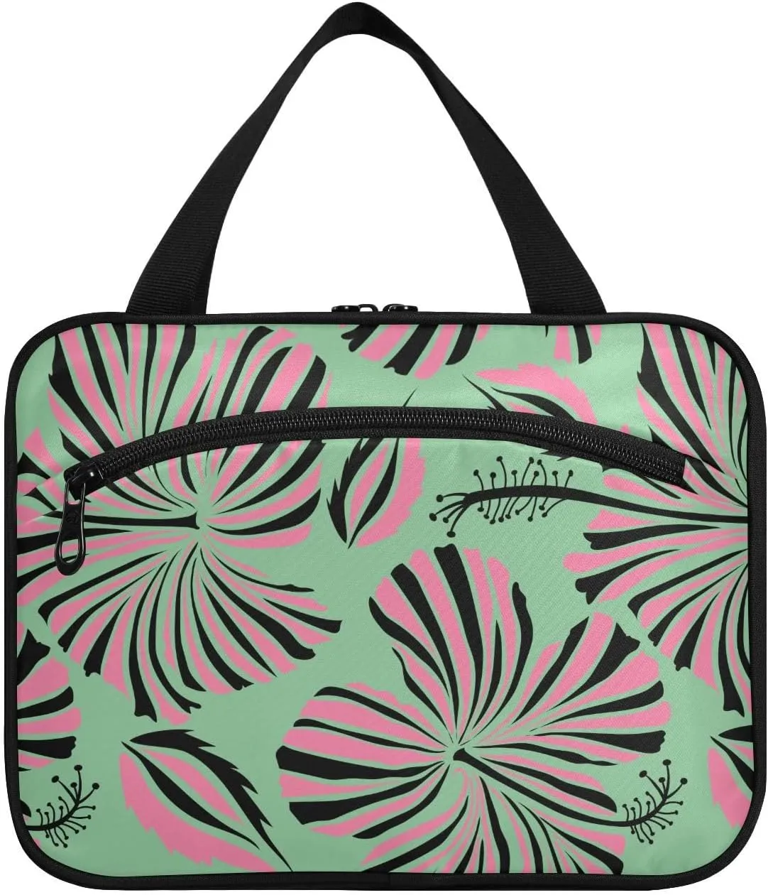 Burbuja Hawaiian Hibiscus Hanging Travel Toiletry Bag with Hook, Waterproof Toiletry Bag Cosmetic Organizer for Toiletries Bathroom for Women, L