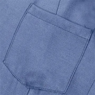 Button Down Denim Shirt Dress for Women Vintage Casual Lapel Collared Solid Jean Dresses with Pockets