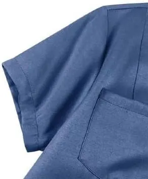 Button Down Denim Shirt Dress for Women Vintage Casual Lapel Collared Solid Jean Dresses with Pockets
