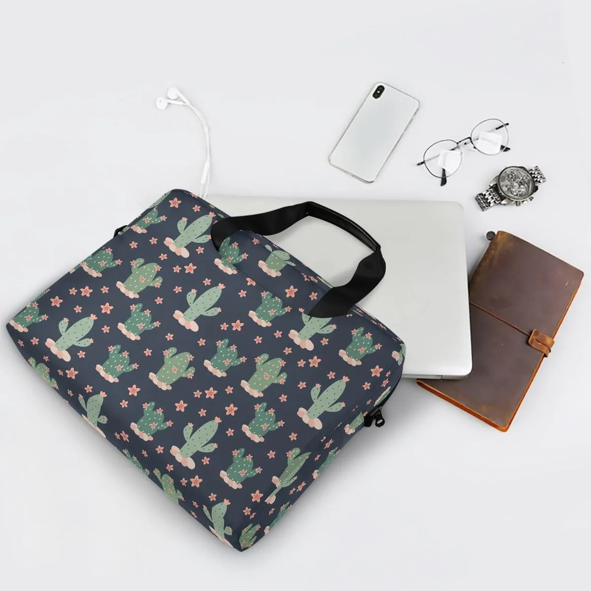 Cactus Navy BlueDesign Laptop Bag Business Professional Travel Slim Commuter Briefcase for 16 Inch Laptop