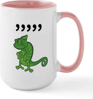 CafePress Comma Chameleon Mugs 15 oz (444 ml) Ceramic Coffee Mug