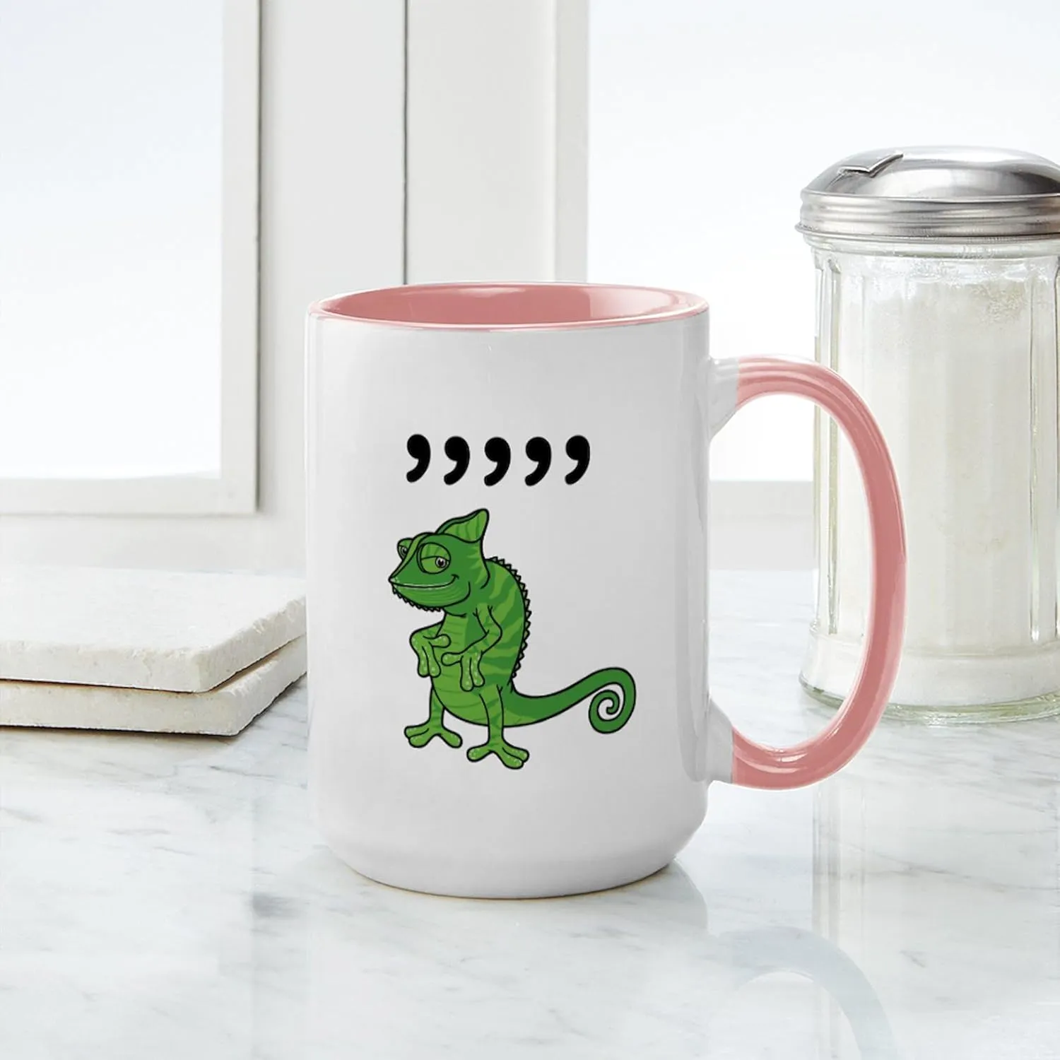 CafePress Comma Chameleon Mugs 15 oz (444 ml) Ceramic Coffee Mug