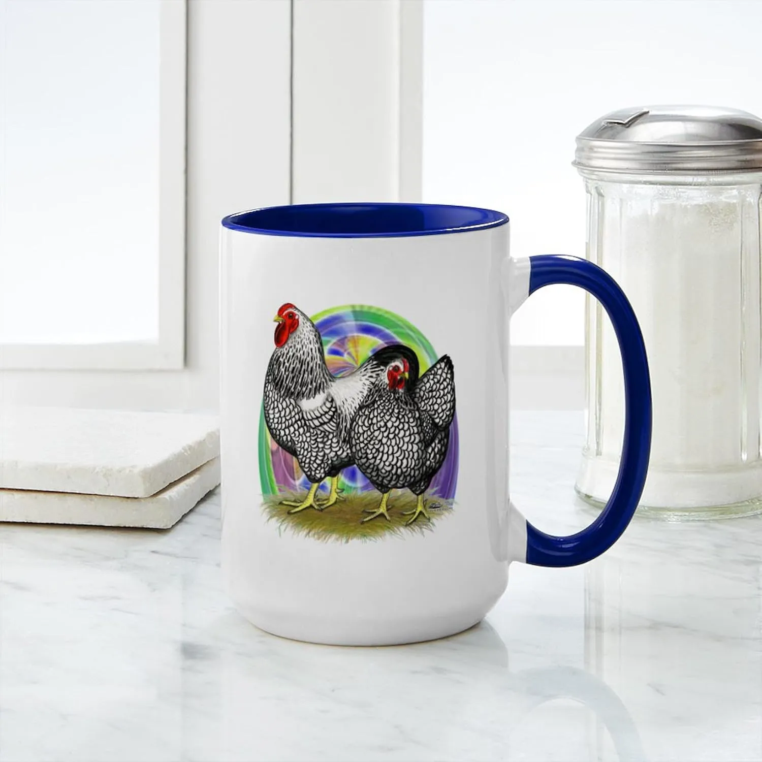 CafePress Easter Egg Wyandottes Large Mug 15 oz (444 ml) Ceramic Coffee Mug