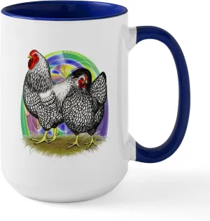 CafePress Easter Egg Wyandottes Large Mug 15 oz (444 ml) Ceramic Coffee Mug