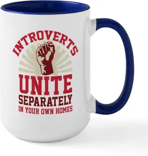 CafePress Introverts Unite Large Mug 15 oz (444 ml) Ceramic Coffee Mug