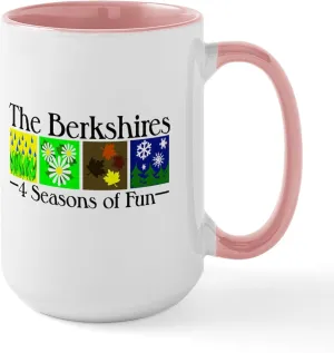 CafePress The Berkshires 4 Seasons Of Fun Large Mug 15 oz (444 ml) Ceramic Coffee Mug