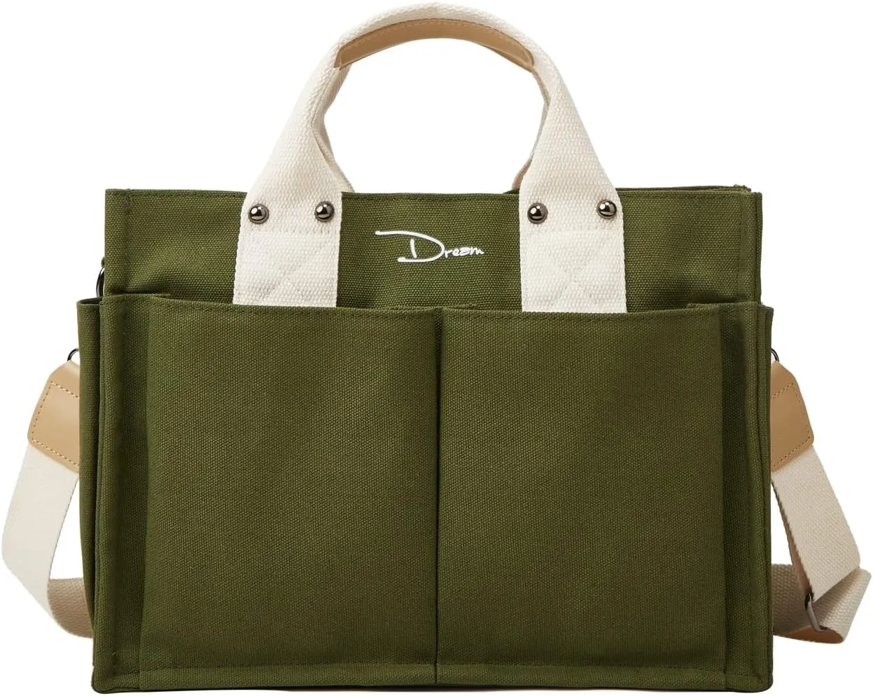 Canvas Tote Bags for Women Large Shoulder Bags Handbags Purse Big Satchel Purses Multi-pocket Handbags Casual Work Bags