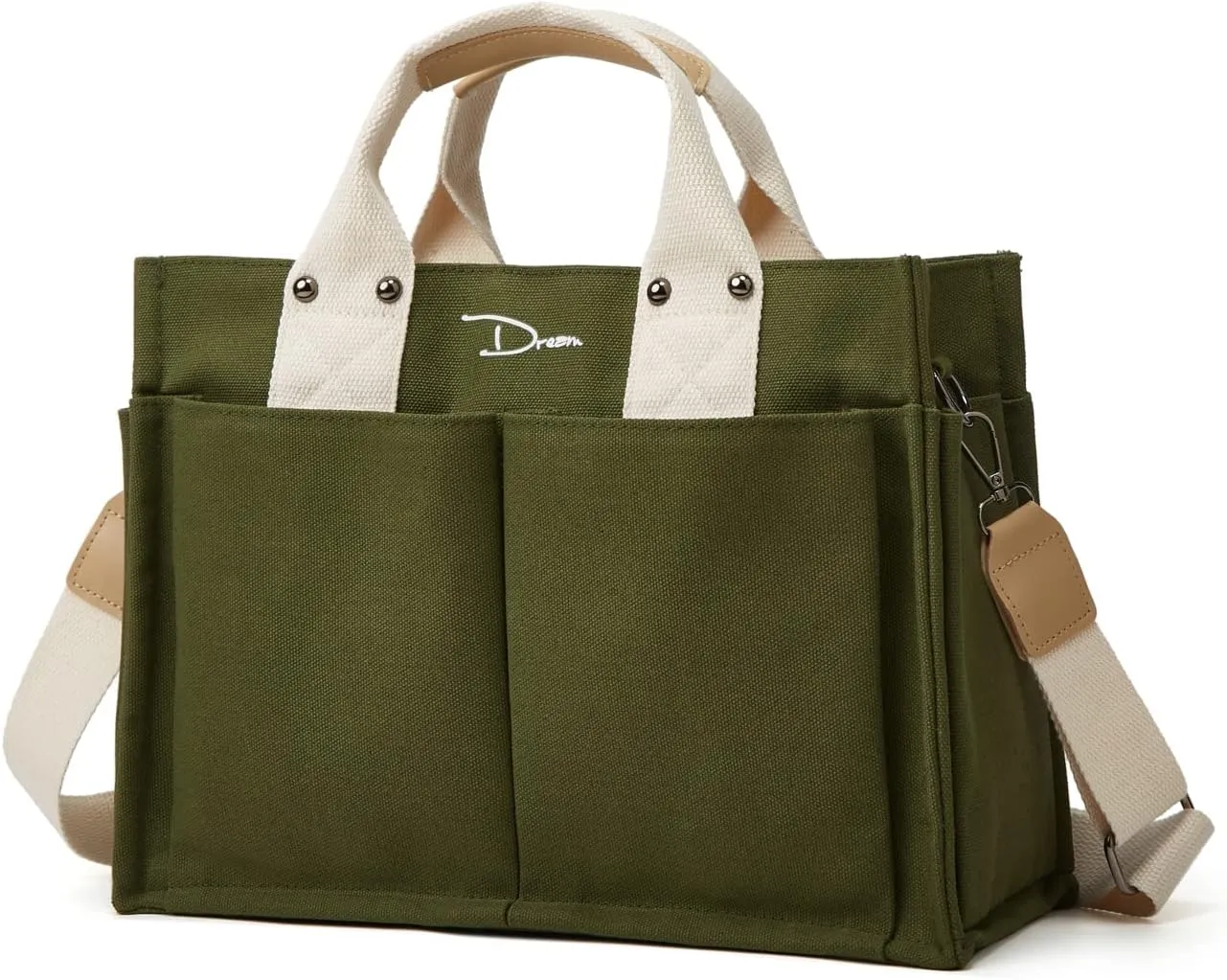 Canvas Tote Bags for Women Large Shoulder Bags Handbags Purse Big Satchel Purses Multi-pocket Handbags Casual Work Bags