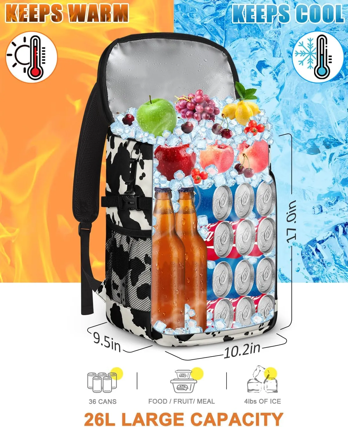 Capolo 36/45 Cans Cooler Backpack Insulated Waterproof for Women Men Lunch Backpack Coolers Leak Proof Soft Cooler Bags