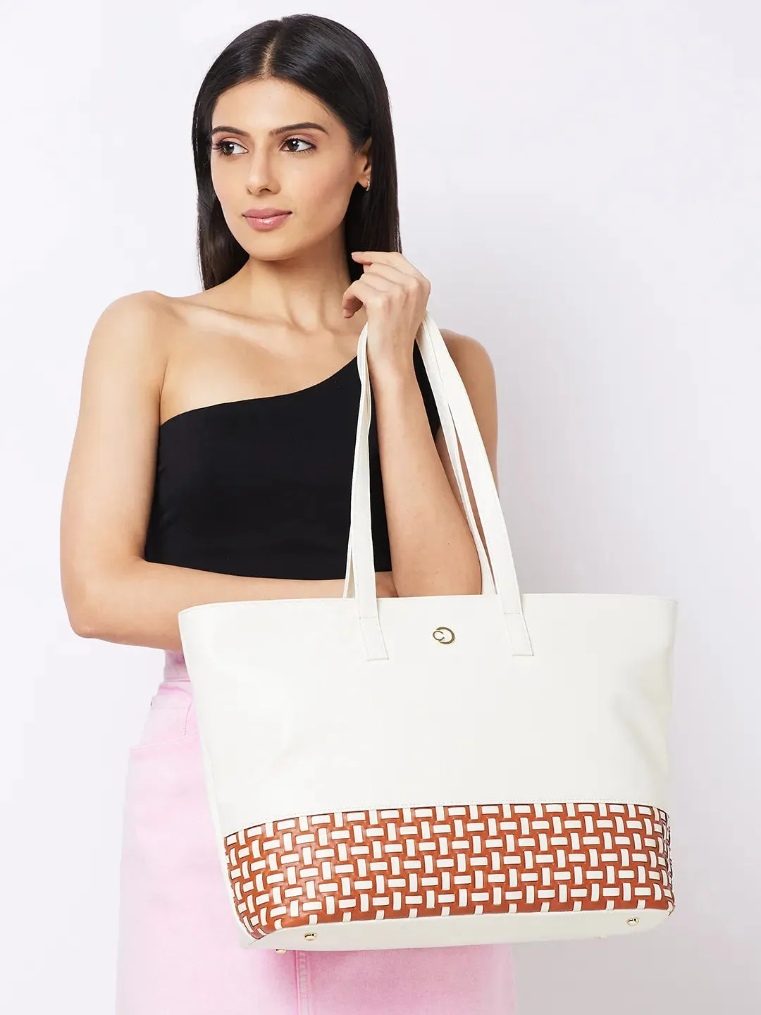 Caprese Zeta Large Vanilla Laptop Tote