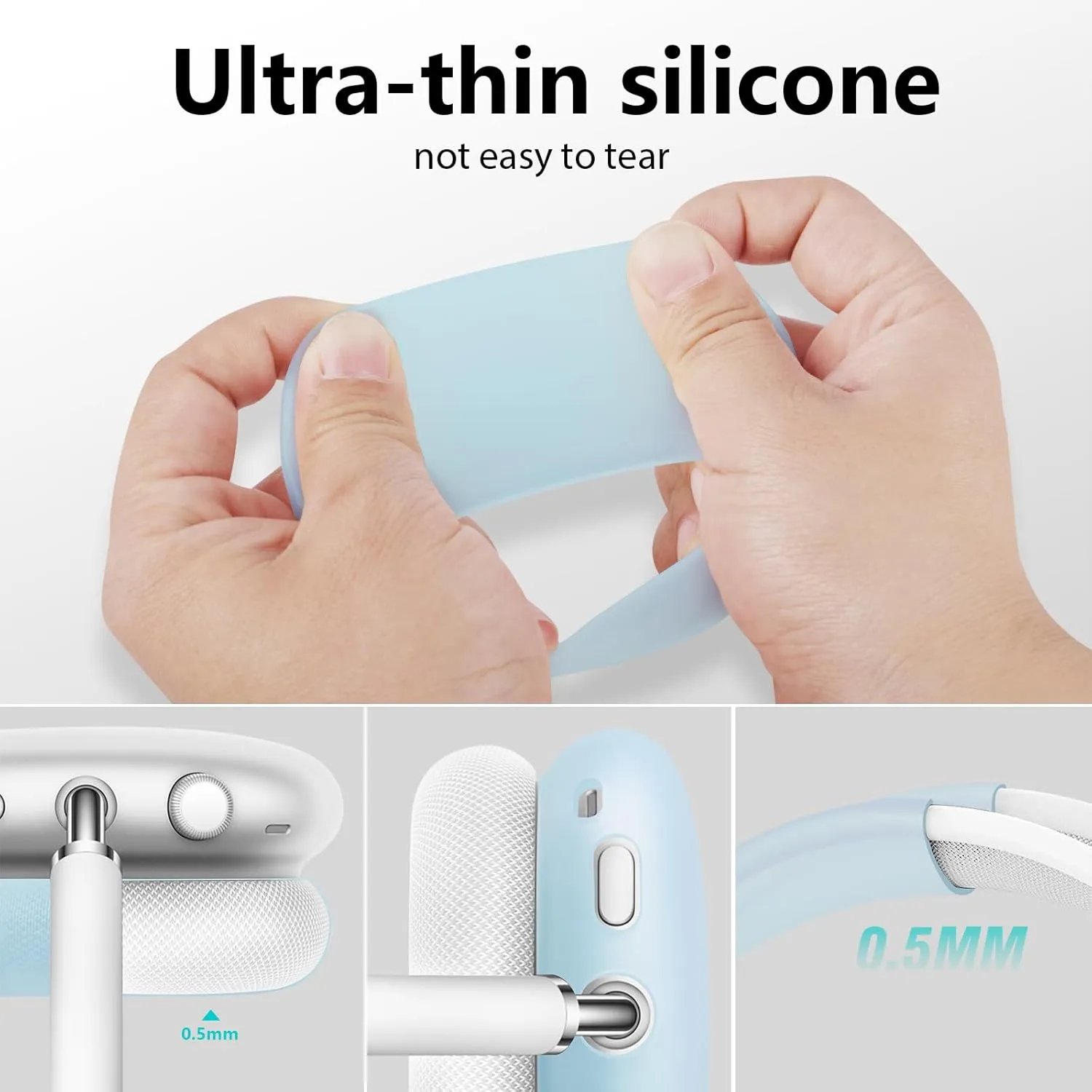 Case for Airpods Max Headphones, Silicone Cover for Apple Airpod Max,Accessories Cases (Jelly Blue)