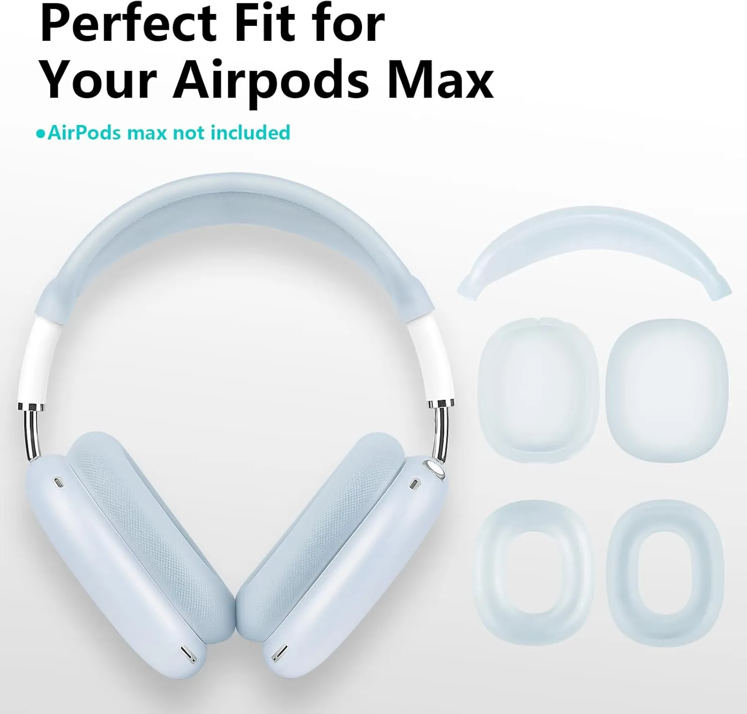 Case for Airpods Max Headphones, Silicone Cover for Apple Airpod Max,Accessories Cases (Jelly Blue)