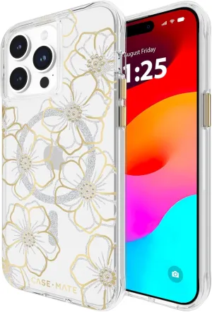 Case-Mate iPhone 15 Pro Max Case - Floral Gems [12ft Drop Protection] [Compatible with MagSafe] Magnetic Cover with Sparkly Rhinestones for iPhone 15 Pro Max 6.7", Anti-Scratch, Shockproof, Slim