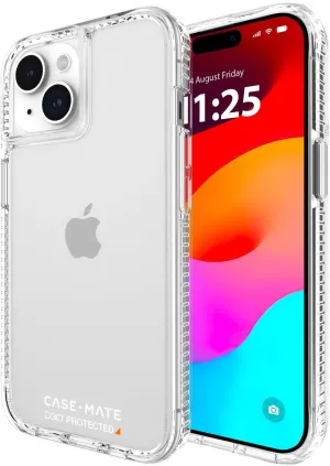 Case-Mate Tough Clear iPhone 15 Case [16ft D3O Drop Protection] [Wireless Charging Compatible] Phone Case for iPhone 15 6.1", Shock Absorbing Materials, Anti Yellow, Anti Scratch Technology