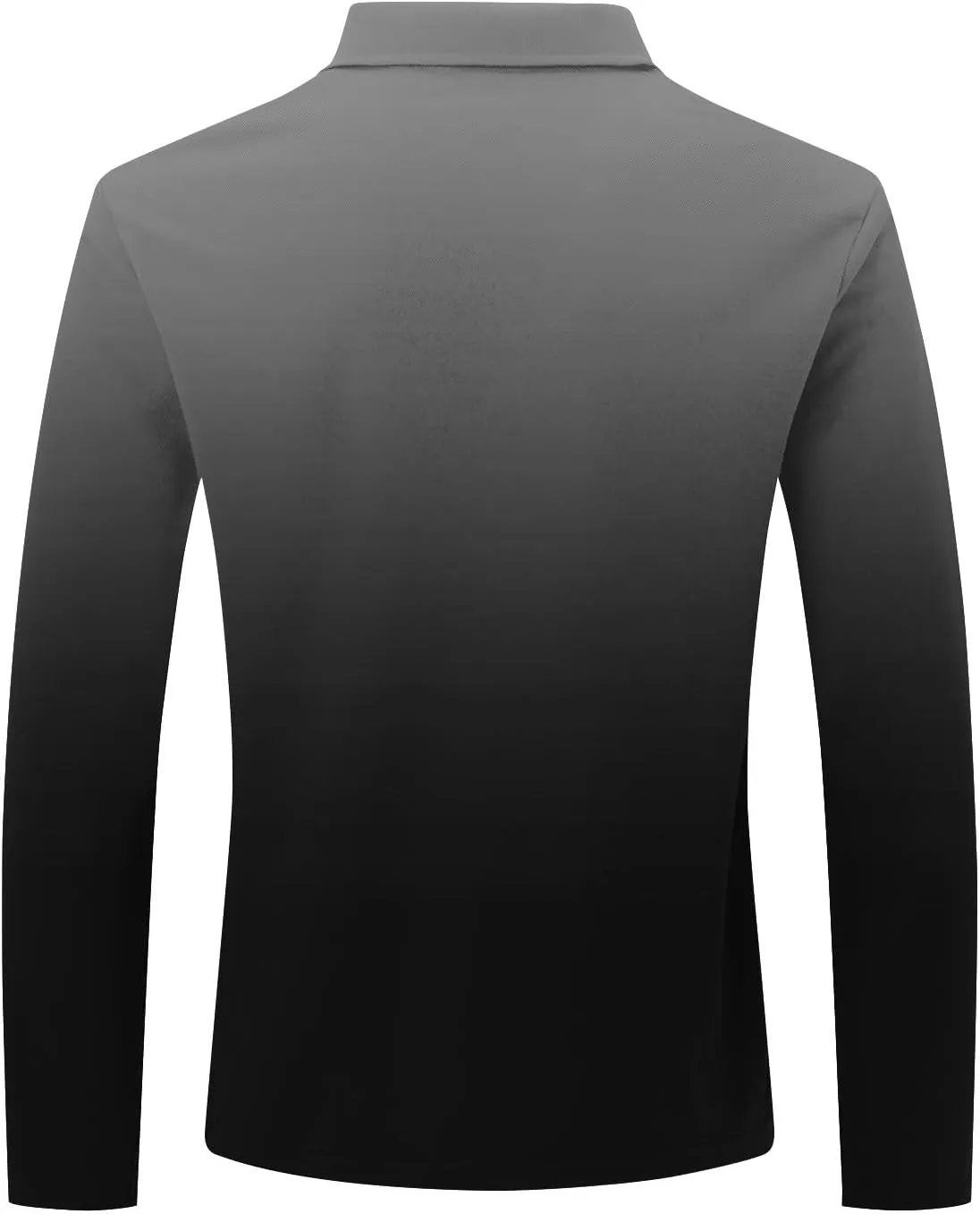 Casual Long Sleeve Polo Shirts for Men 2024 Long Sleeve Zipper Golf t-Shirt Gradient Color Basic Tees Pullover Tops