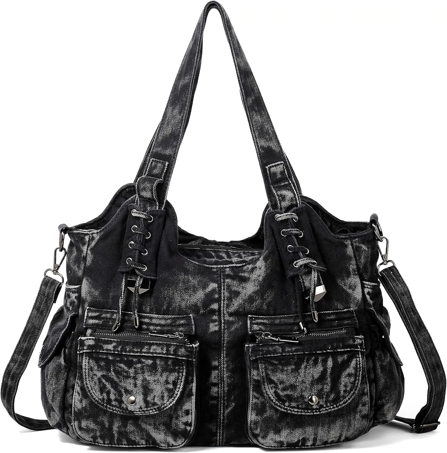 Casual Washed Denim Shoulder Bags Top Handle Lady's Hobo Bags Women Purses And Handbags
