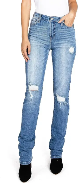 Celebrity Pink Women's Juniors High Rise Straight Leg Jeans