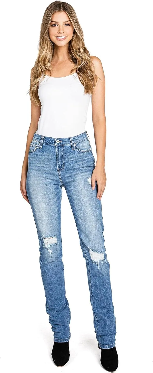 Celebrity Pink Women's Juniors High Rise Straight Leg Jeans