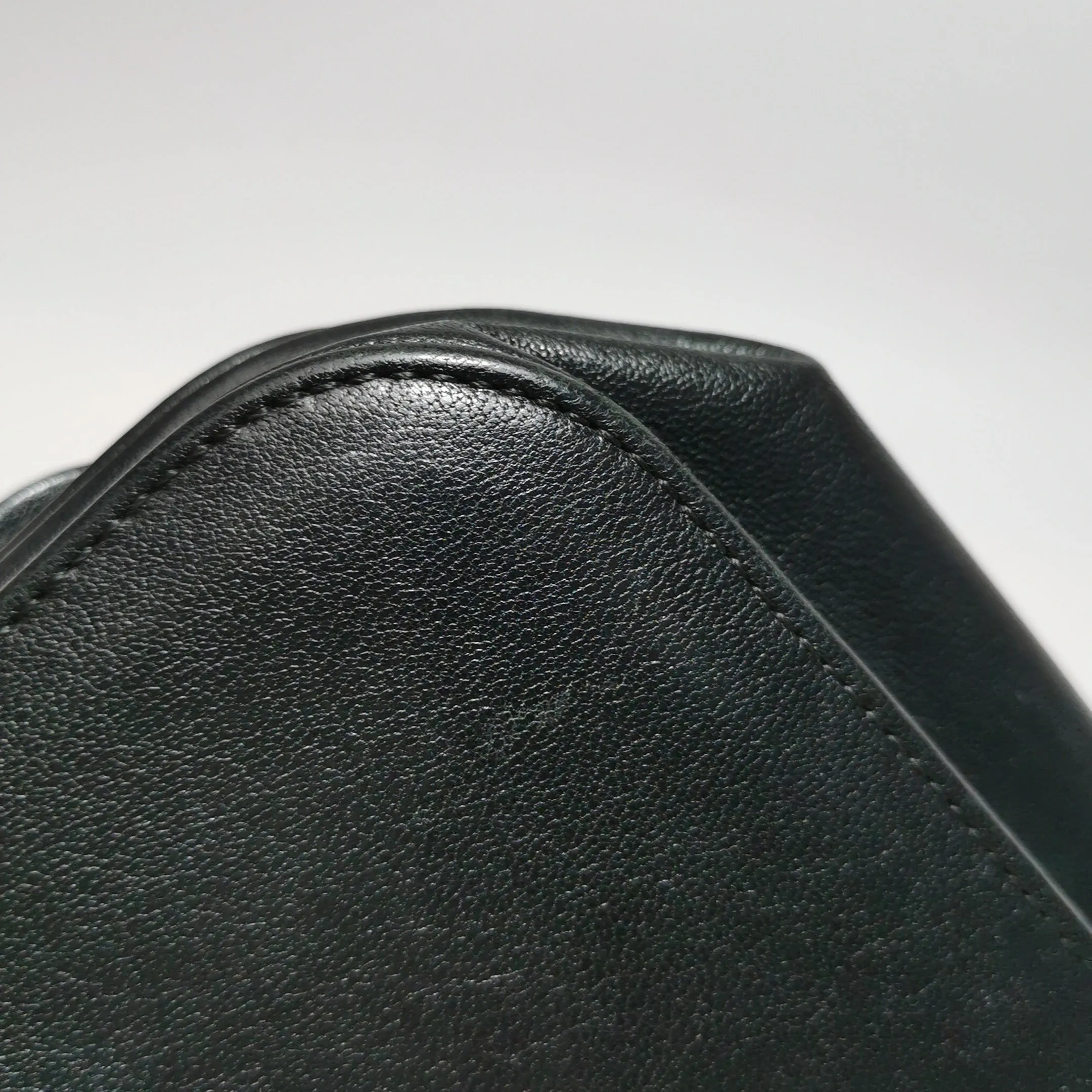 Chanel Chevron Subtle Flap Bag Black Gold Detail