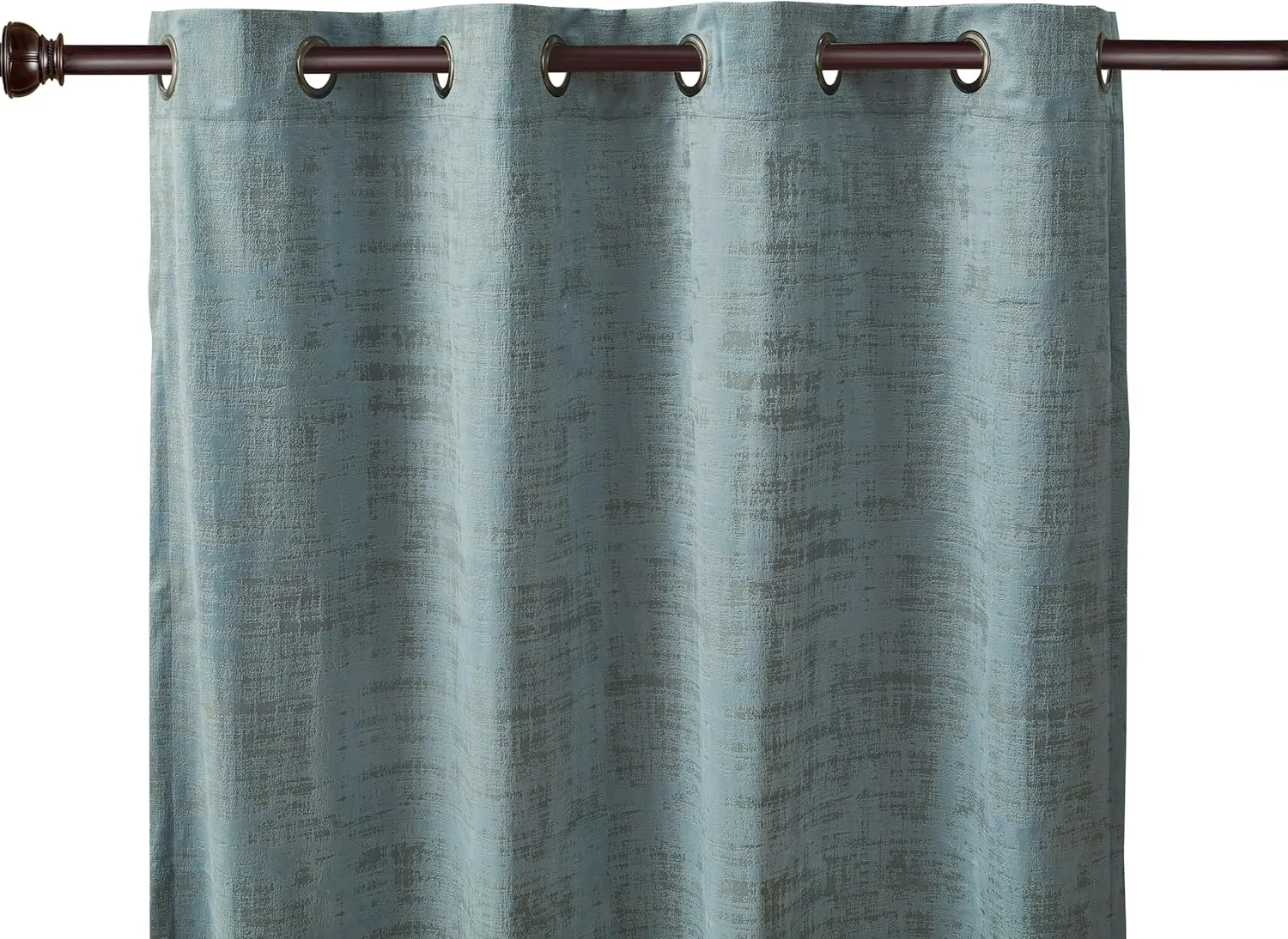 Chezmoi Collection Parker Premium Textured Velvet Grommet Window Curtain Set - 2 Panels with 2 Tiebacks, Room Darkening Window Treatment, 50" W x 96" L, Sky Blue