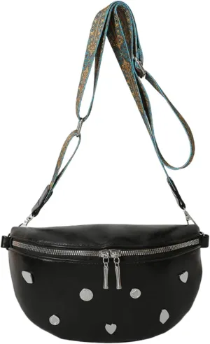 Chic Waist Packs for Women - PU Leather, Versatile Design, Adjustable Wide Strap, Multi-Compartment,Travel, Sports (Black)