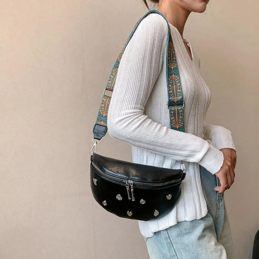 Chic Waist Packs for Women - PU Leather, Versatile Design, Adjustable Wide Strap, Multi-Compartment,Travel, Sports (Black)