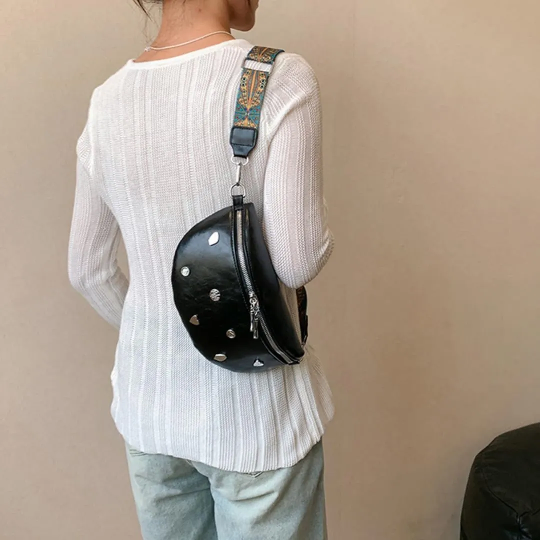 Chic Waist Packs for Women - PU Leather, Versatile Design, Adjustable Wide Strap, Multi-Compartment,Travel, Sports (Black)