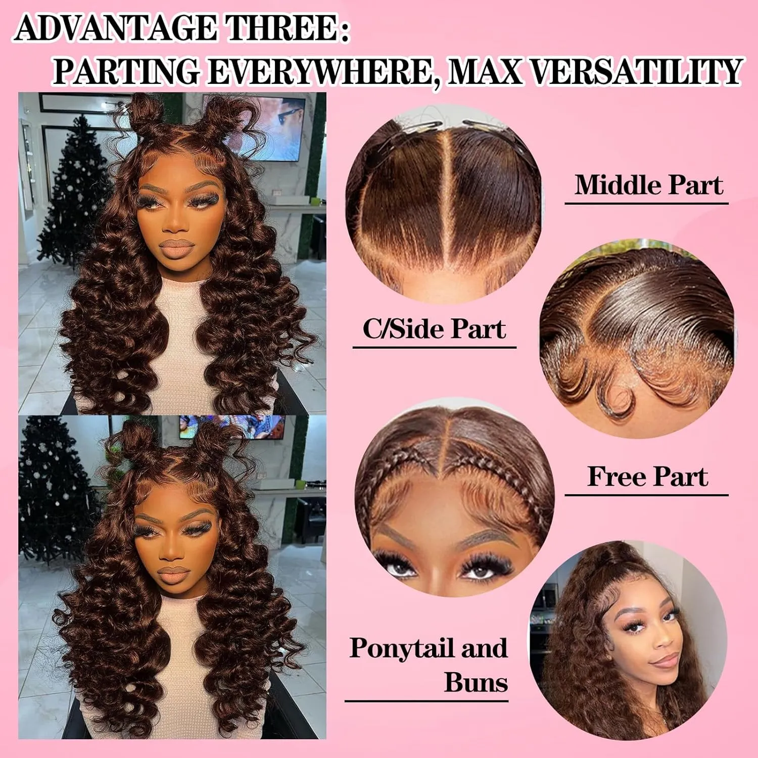 Chocolate Brown 250% Density 13x4 Full Lace Front Wigs Human Hair Loose Wave 15A HD Colored Lace Frontal Wig Pre Plucked with Baby Hair Brown Loose Deep Wave Wig Human Hair Wigs for Black Women