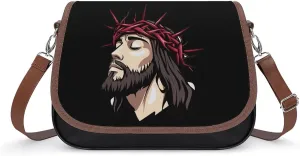 Christ Crrown of Thorns Crossbody Bags for Women Leather Tote Bag Handbag Purse for Work Travel