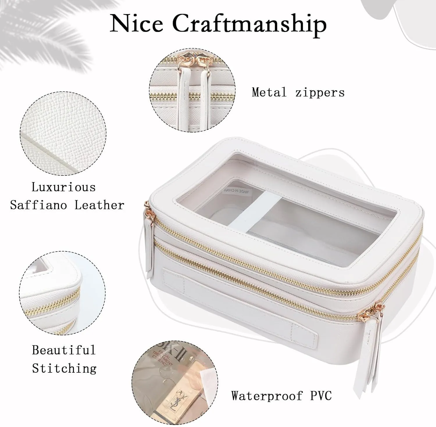 Clear Makeup Bag Cosmetic Travel Bag With Double Sided Zipper Waterproof Toiletry Bag for Women Business or Personal Travel Essentials