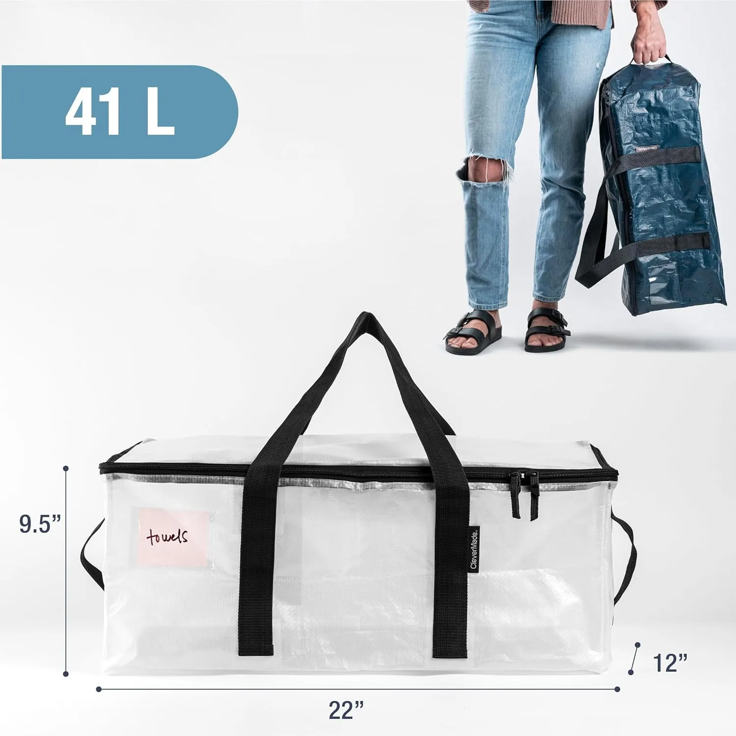 CleverMade Storage Bags and Totes - Soft-Sided, Durable Multi-Purpose Storage Solutions for Moving, Shopping, and Organizing