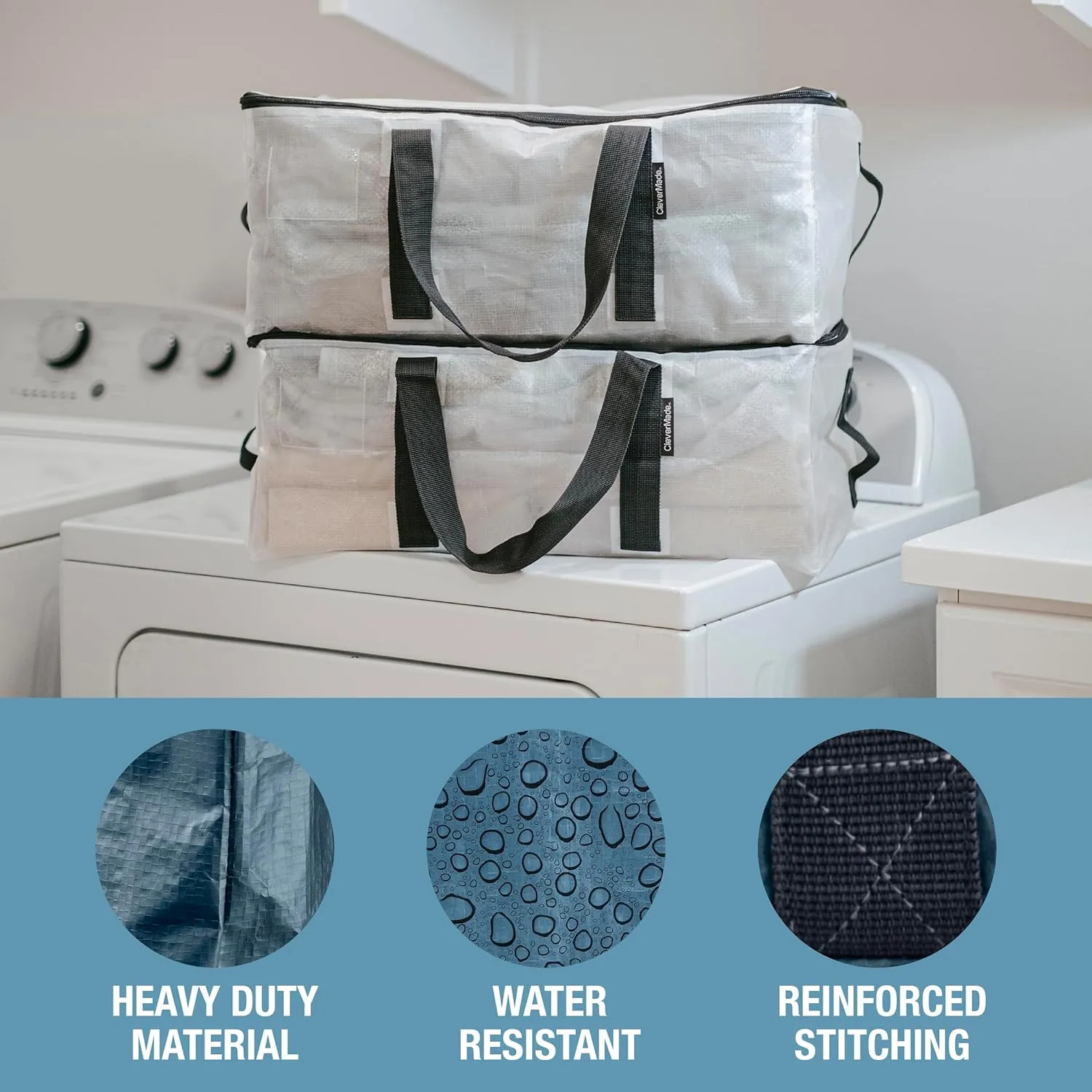 CleverMade Storage Bags and Totes - Soft-Sided, Durable Multi-Purpose Storage Solutions for Moving, Shopping, and Organizing