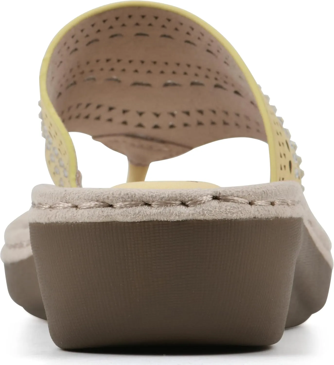 CLIFFS BY WHITE MOUNTAIN Women's Comate Rhinestoned Mini Wedge Flip Flop Sandal