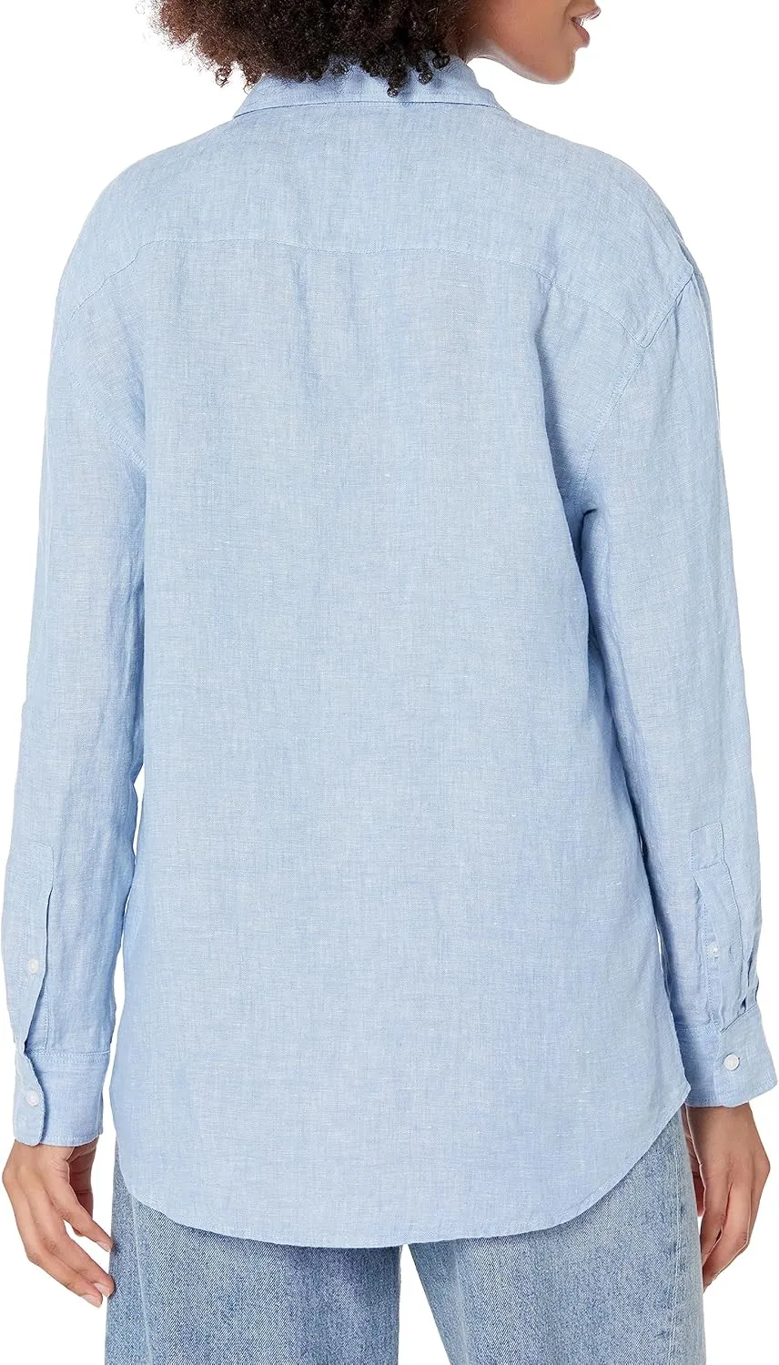 Club Monaco Women's Long Sleeve Linen Shirt