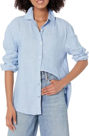 Club Monaco Women's Long Sleeve Linen Shirt
