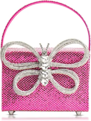Clutch Purses for Women, Butterfly Rhinestone Evening Bag, Sequin Small Tote Bag, Handbag for Wedding, Prom, Parties, Travel(Pink)