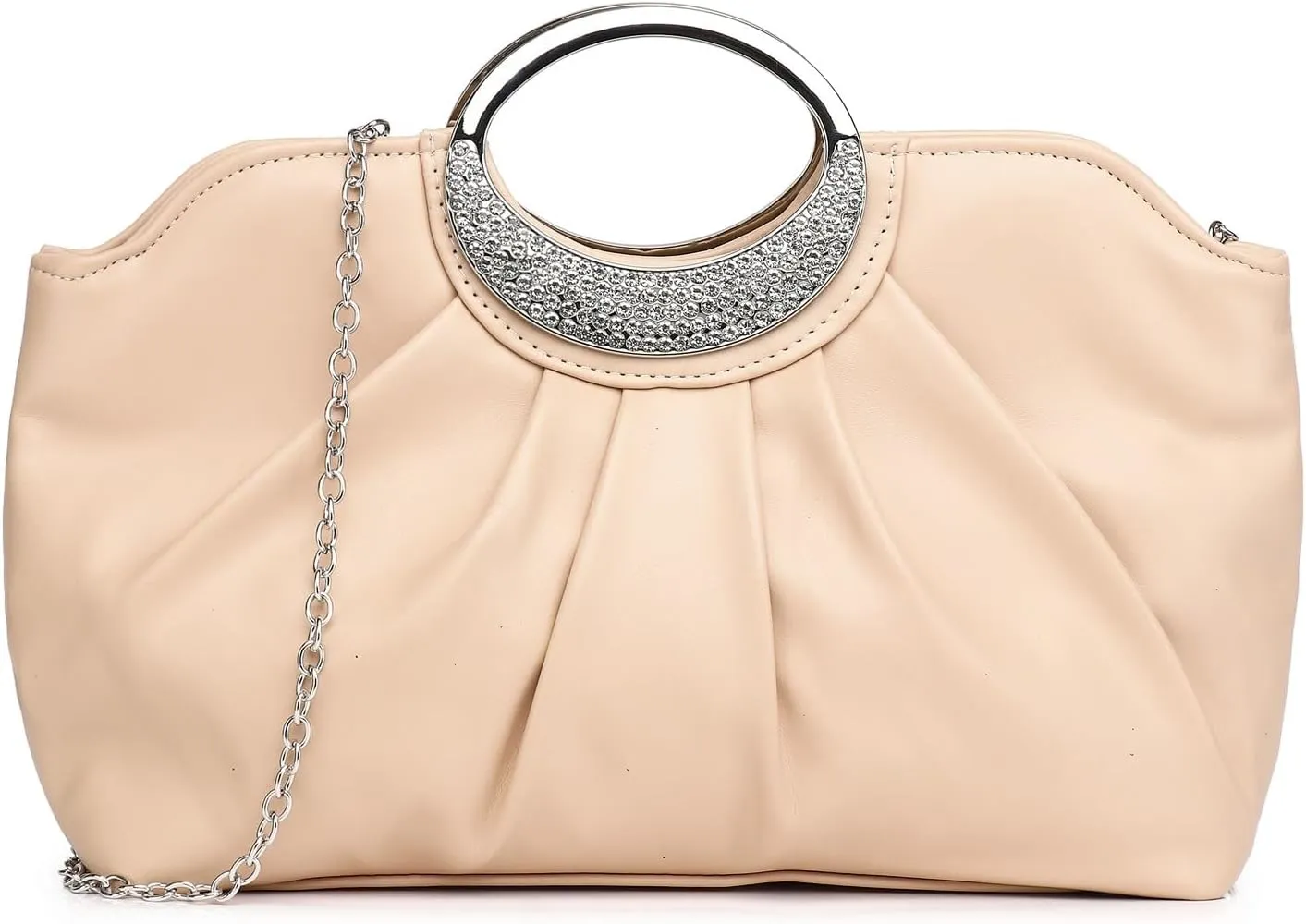 Clutch Purses for Women Elegant Pleated Evening Bag Fashion PU Leather Purse for Prom Cocktail Wedding